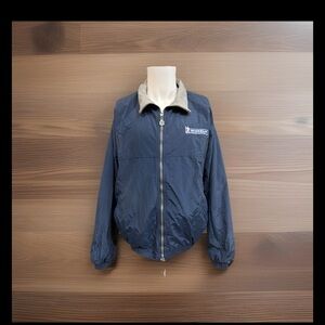 Gear For Sports Blue Bomber Jacket with Beige Collar